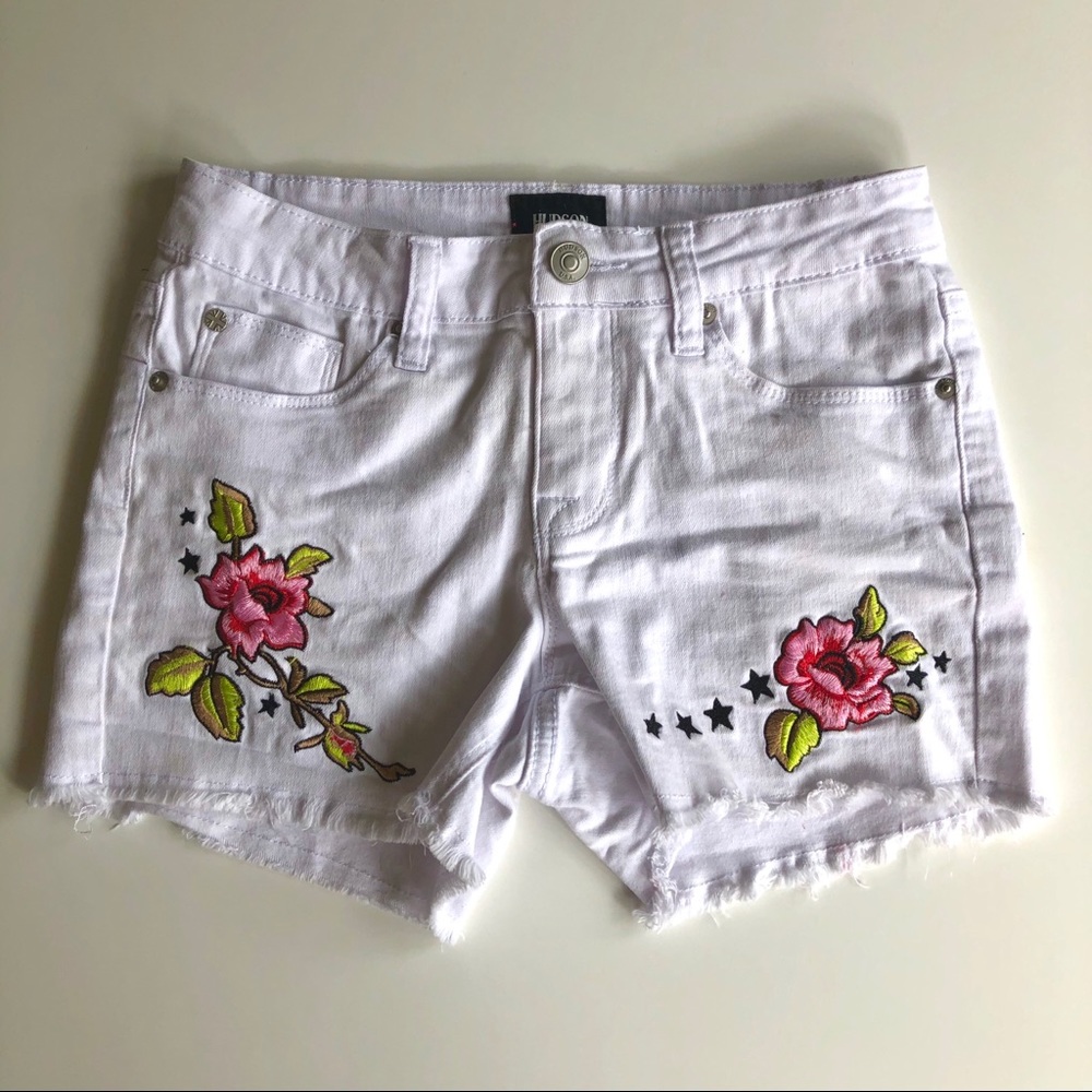 🌹Hudson Girls White Rose Size 14 Jean Shorts 🌹